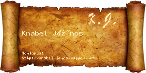 Knabel János névjegykártya