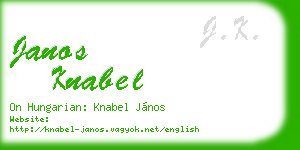 janos knabel business card