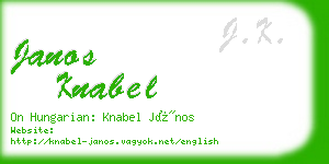 janos knabel business card